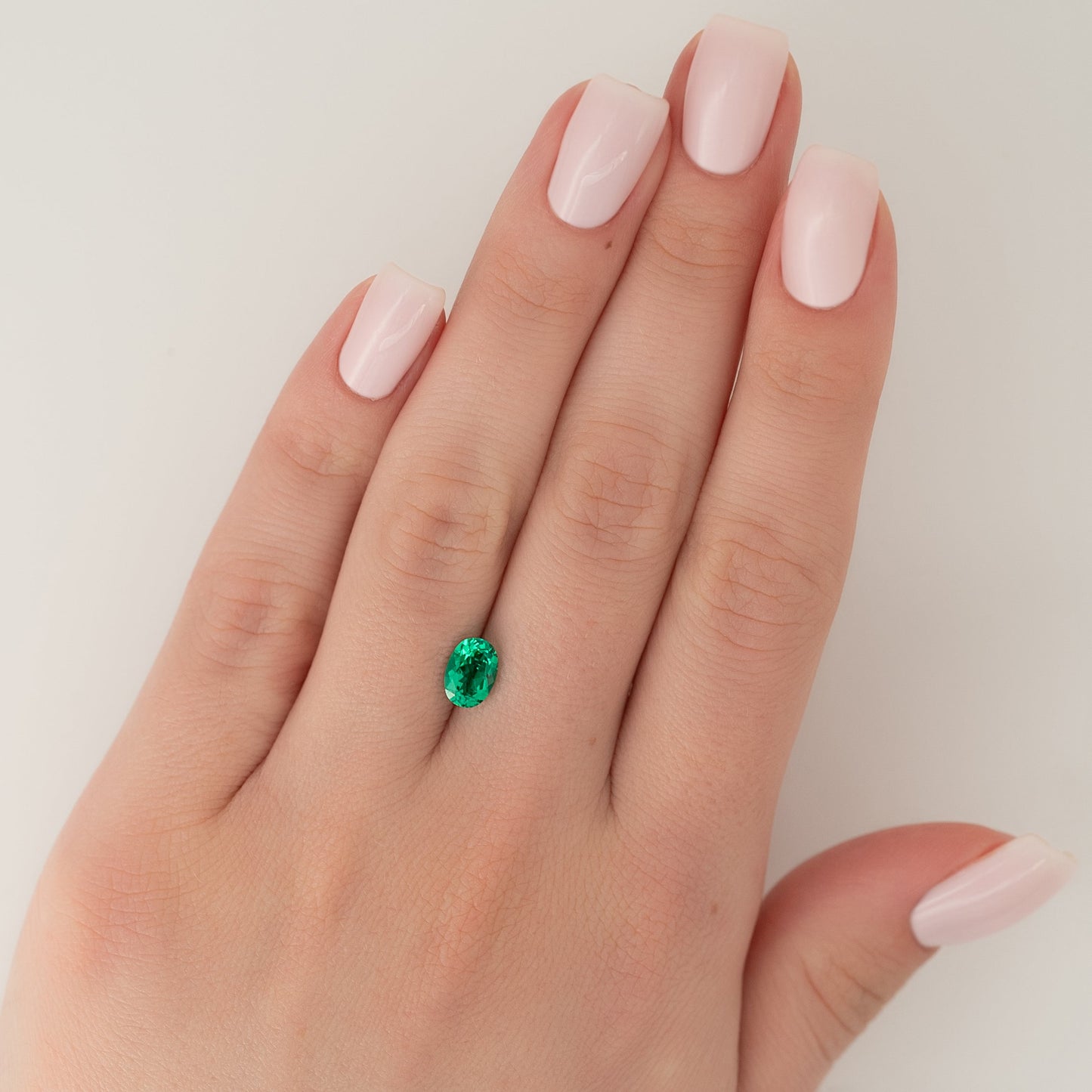 1Ct Oval Cut Lab Created Emerald