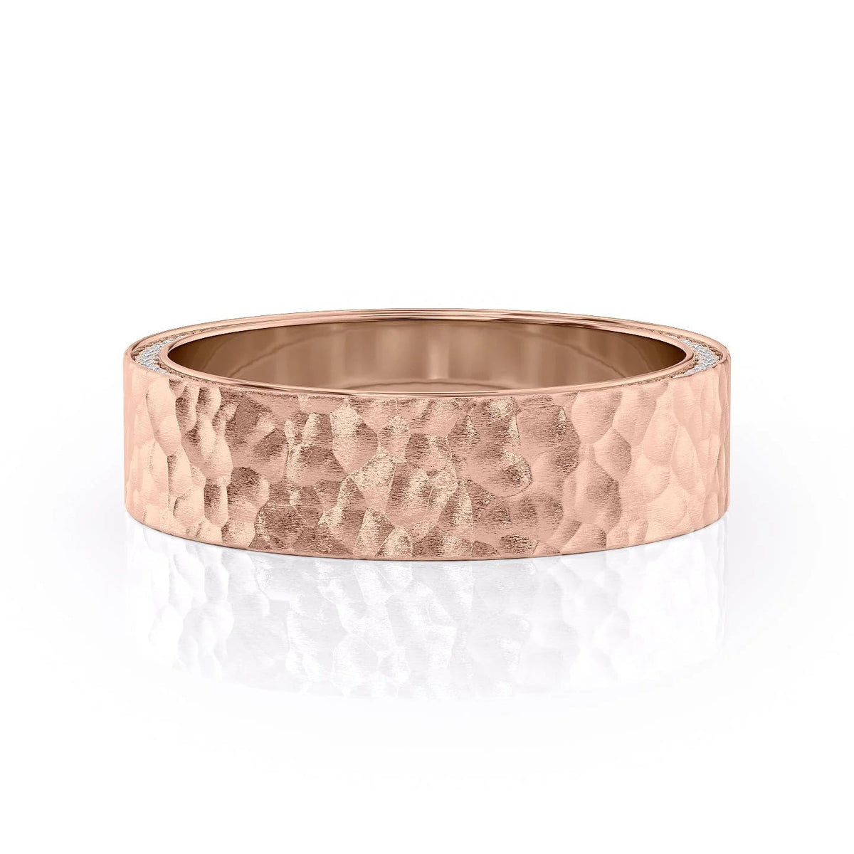 The Andrew. A Rose Gold Diamonds Wedding Band Set With 0.8tcw Round Lab Grown Diamonds. White Background.