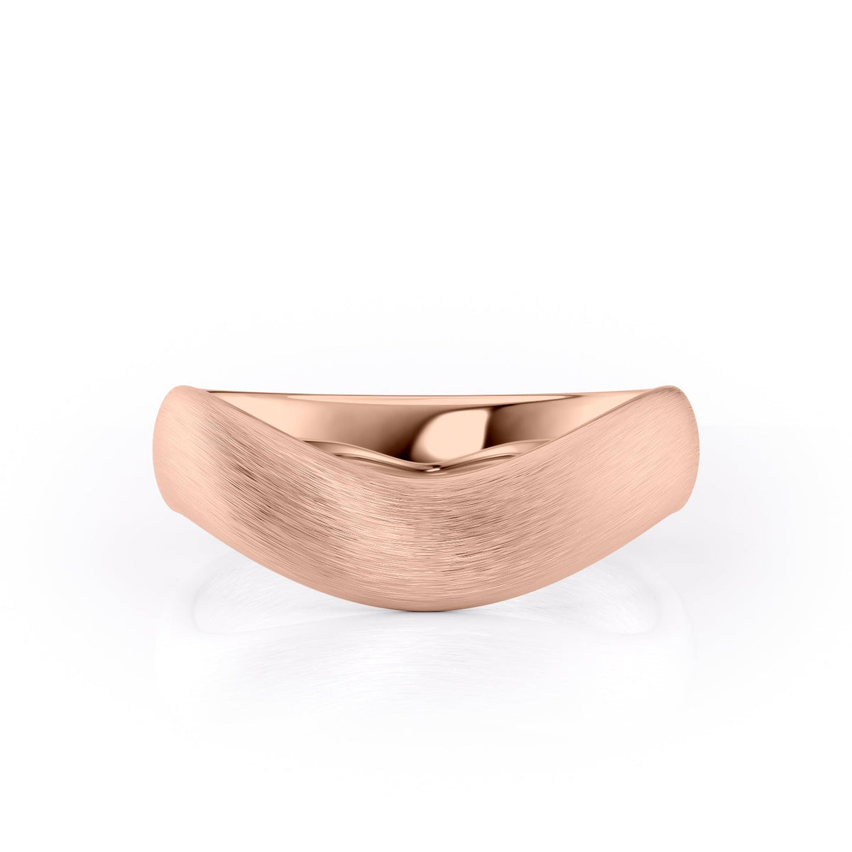 The Berta. A Rose Gold Classic Wedding Band Set With Lab Grown Diamonds. White Background.
