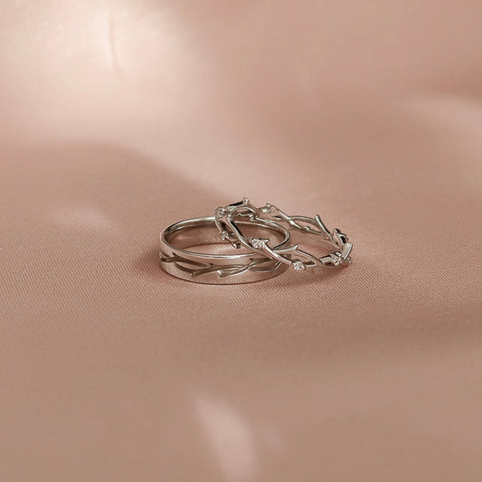 Less Simple, More Sparkle - His & Hers Diamond Wedding Bands