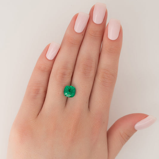 4Ct Cushion Cut Lab Created Emerald