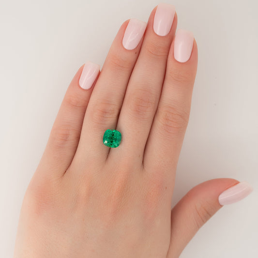 4.5Ct Cushion Cut Lab Created Emerald