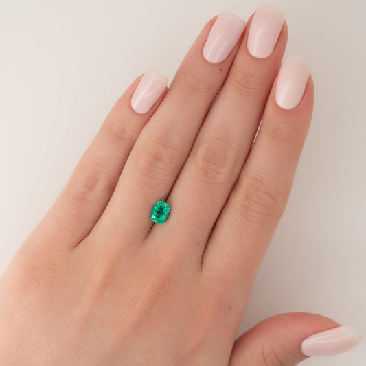 1.5Ct Elongated Cushion Cut Lab Created Emerald
