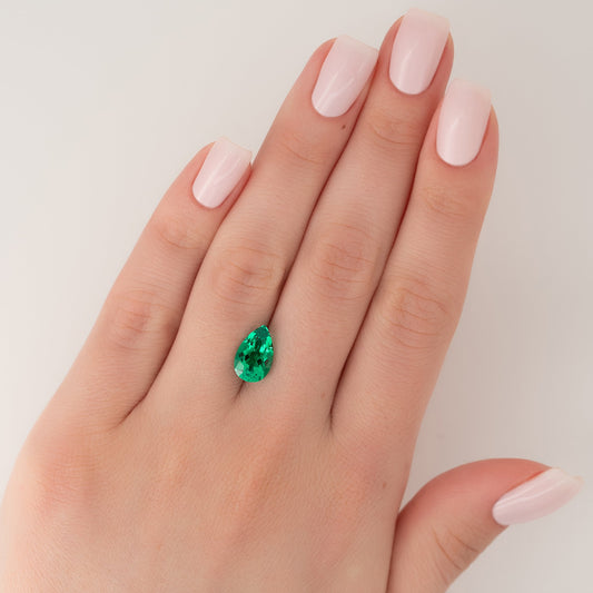 3Ct Pear Cut Lab Created Emerald