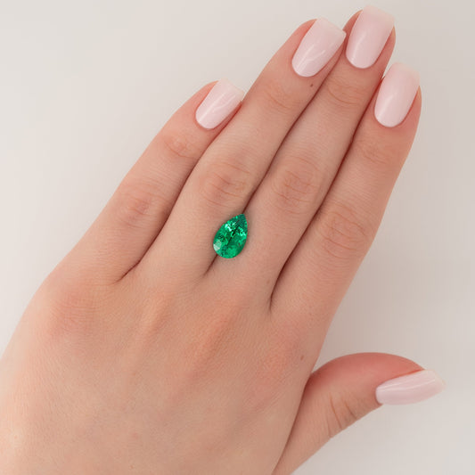 3.5Ct Pear Cut Lab Created Emerald