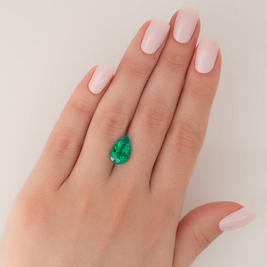 4.5Ct Pear Cut Lab Created Emerald