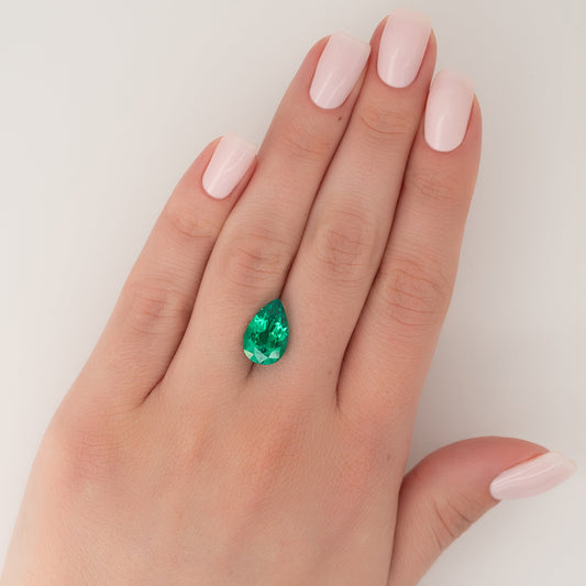 5Ct Pear Cut Lab Created Emerald
