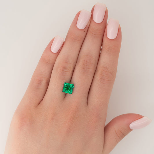 3.5Ct Princess Cut Lab Created Emerald