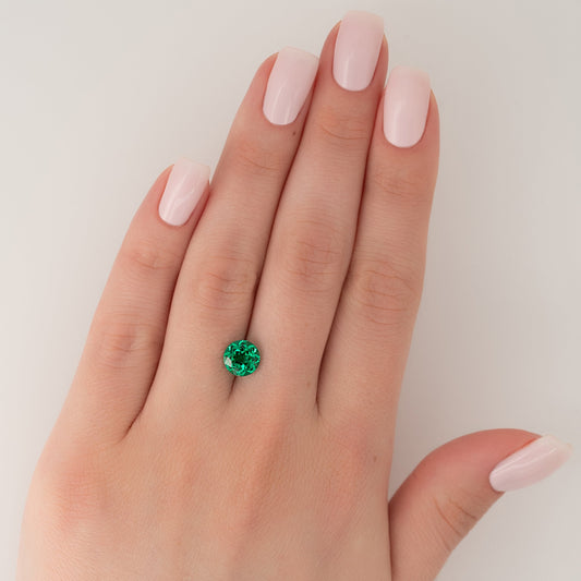 2Ct Round Cut Lab Created Emerald