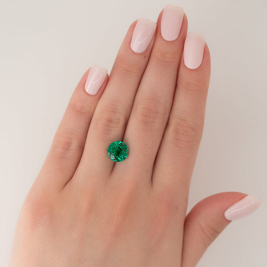 3.5Ct Round Cut Lab Created Emerald