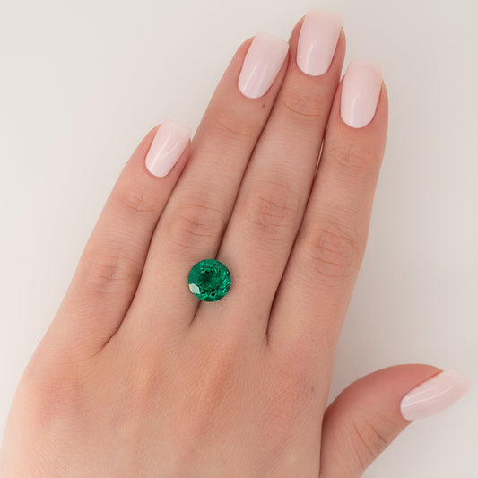 4.5Ct Round Cut Lab Created Emerald