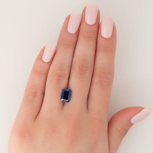 4Ct Emerald Cut Lab Created Sapphire