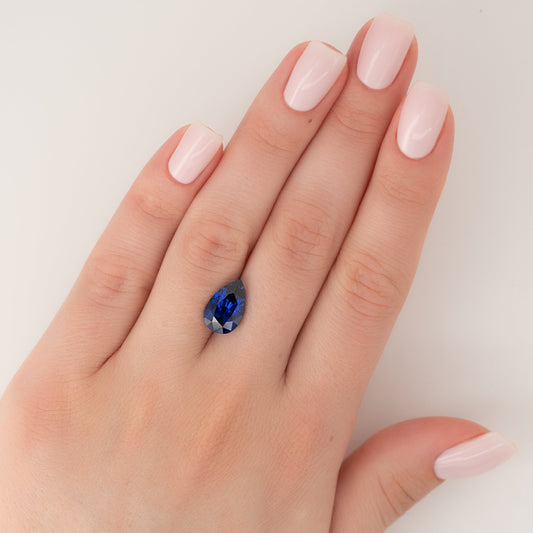 4Ct Pear Cut Lab Created Sapphire