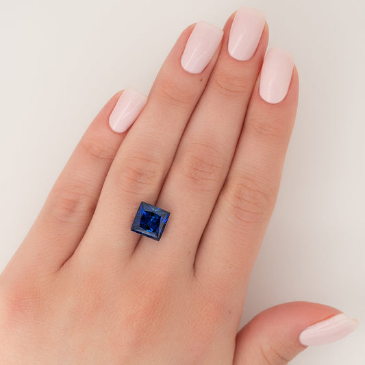 5Ct Princess Cut Lab Created Sapphire