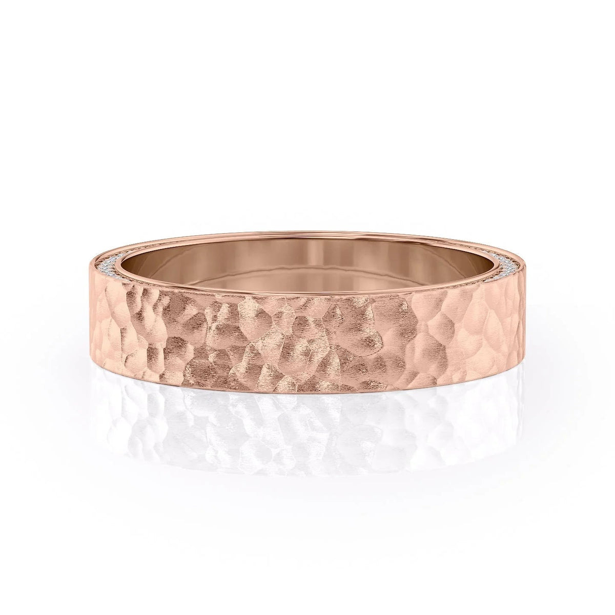 The Andrew. A Rose Gold Diamonds Wedding Band Set With 0.8tcw Round Lab Grown Diamonds. White Background.