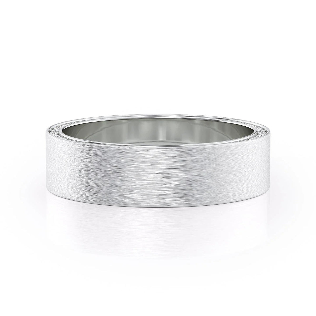The Andrew. A White Gold Diamonds Wedding Band Set With 0.8tcw Round Lab Grown Diamonds. White Background.