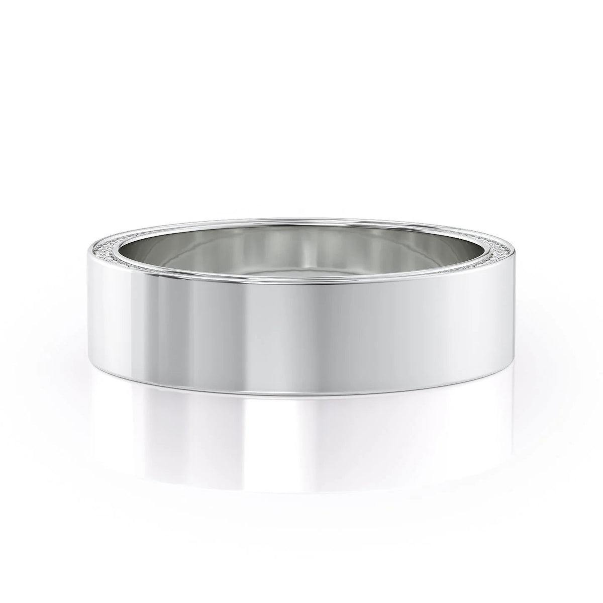 The Andrew. A White Gold Diamonds Wedding Band Set With 0.8tcw Round Lab Grown Diamonds. White Background.