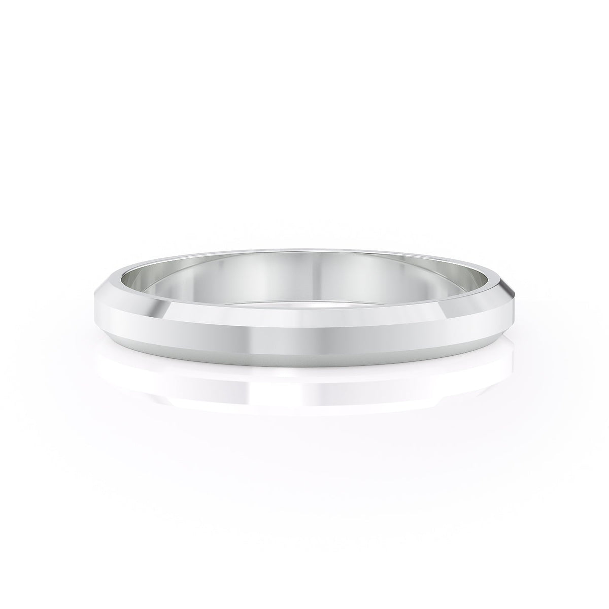 The Benjamin. A White Gold Classic Wedding Band Set With Lab Grown Diamonds. White Background.