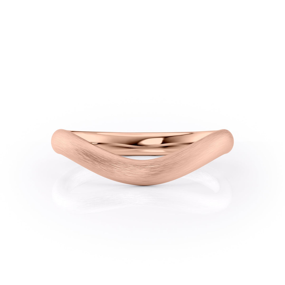 The Berta. A Rose Gold Classic Wedding Band Set With Lab Grown Diamonds. White Background.