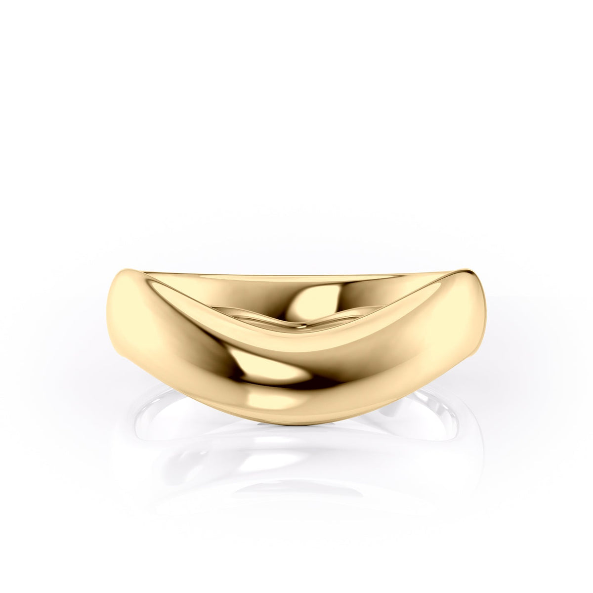 The Berta. A Yellow Gold Classic Wedding Band Set With Lab Grown Diamonds. White Background.