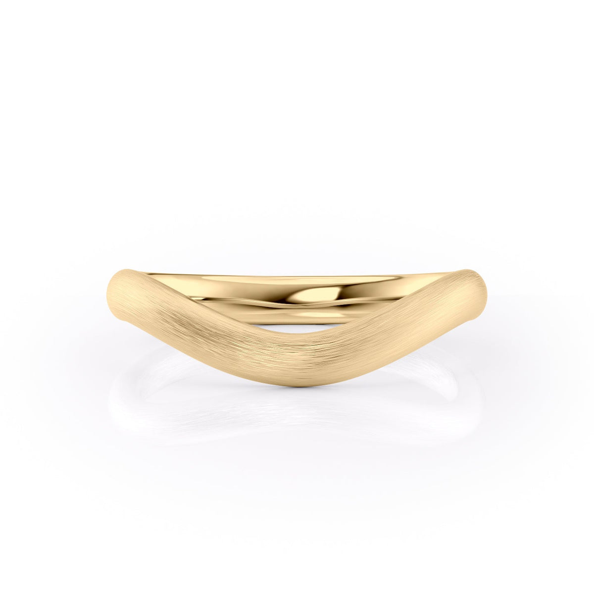 The Berta. A Yellow Gold Classic Wedding Band Set With Lab Grown Diamonds. White Background.
