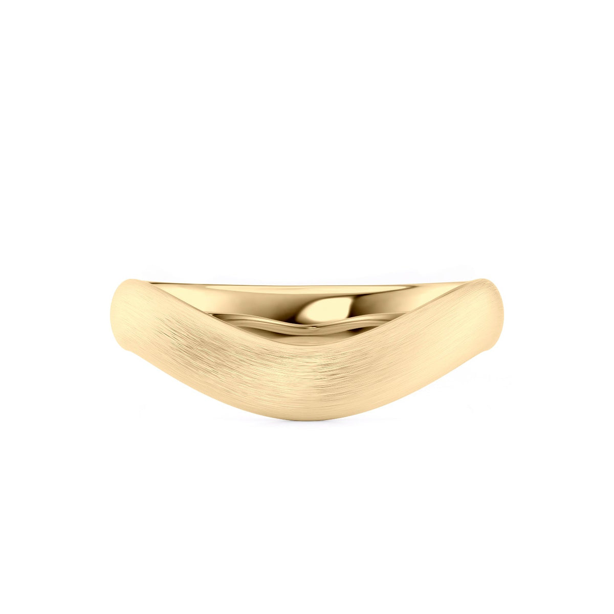 The Berta. A Yellow Gold Classic Wedding Band Set With Lab Grown Diamonds. White Background.
