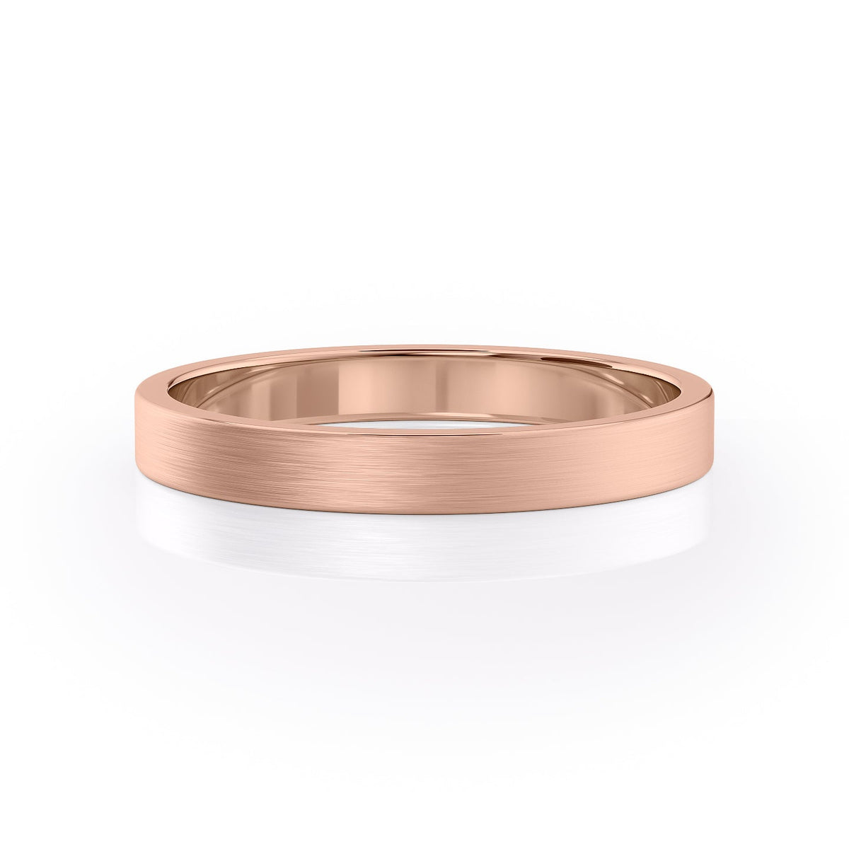 The Daniel. A Rose Gold Classic Wedding Band Set With Lab Grown Diamonds. White Background.