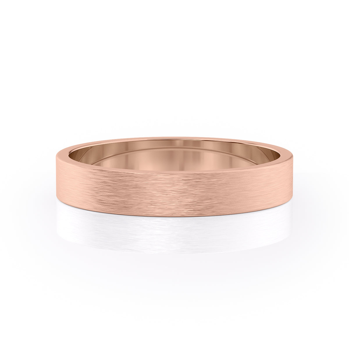 The Daniel. A Rose Gold Classic Wedding Band Set With Lab Grown Diamonds. White Background.