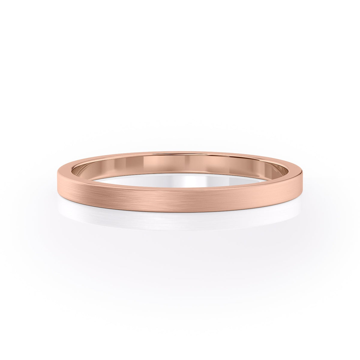 The Daniel. A Rose Gold Classic Wedding Band Set With Lab Grown Diamonds. White Background.
