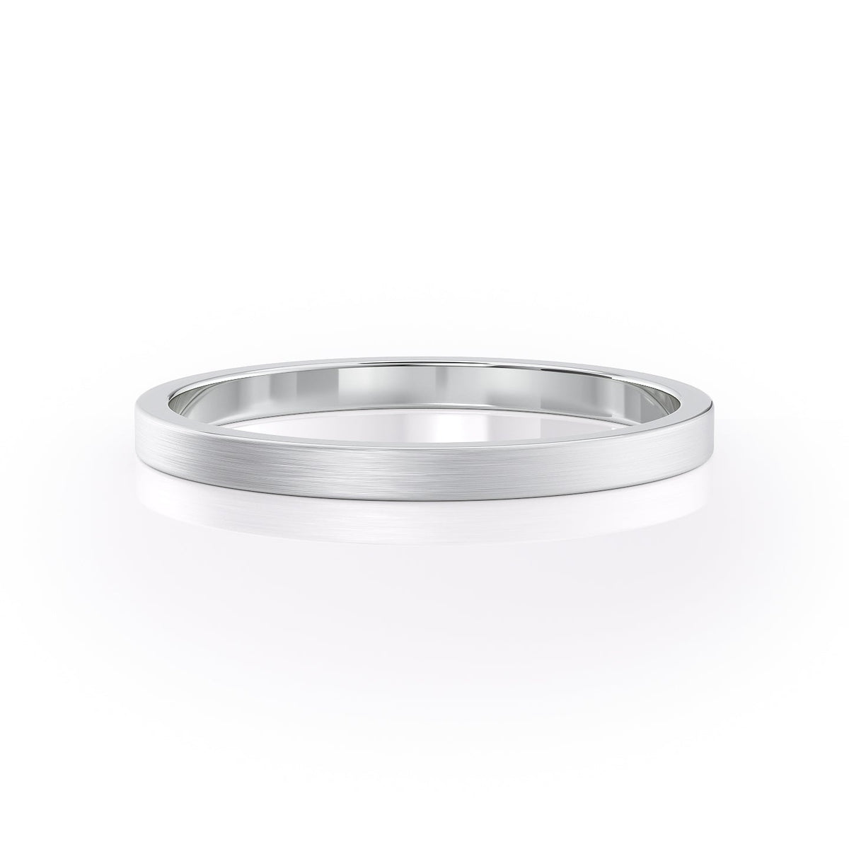 The Daniel. A White Gold Classic Wedding Band Set With Lab Grown Diamonds. White Background.