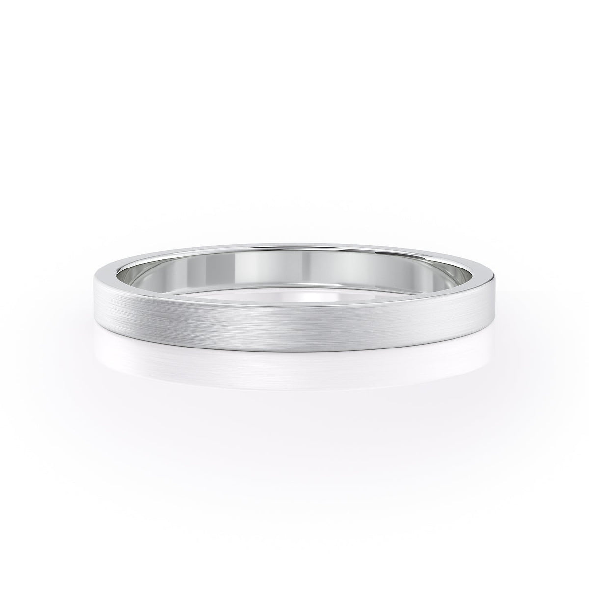 The Daniel. A White Gold Classic Wedding Band Set With Lab Grown Diamonds. White Background.