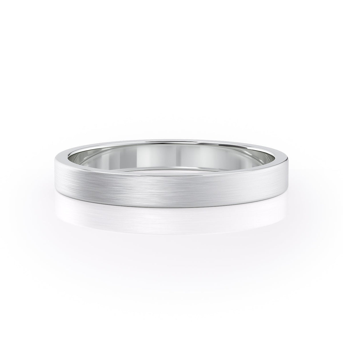The Daniel. A White Gold Classic Wedding Band Set With Lab Grown Diamonds. White Background.
