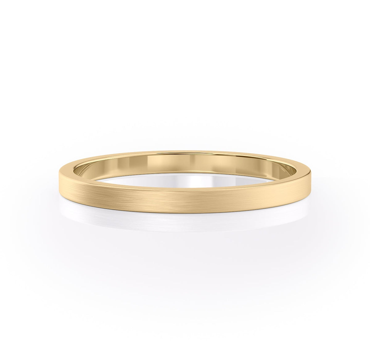 The Daniel. A Yellow Gold Classic Wedding Band Set With Lab Grown Diamonds. White Background.