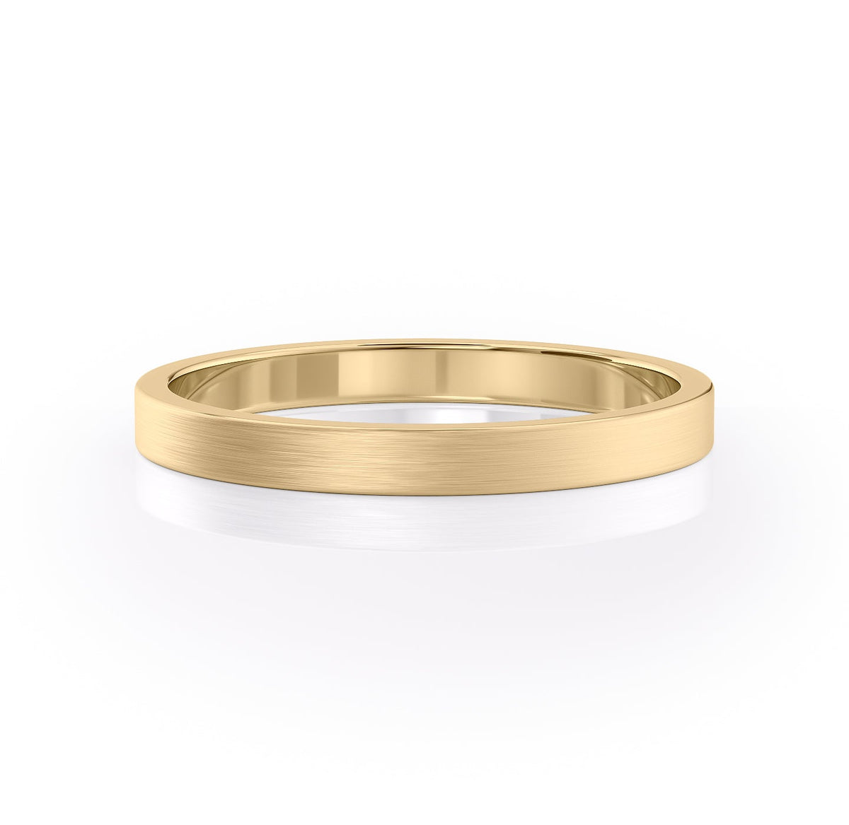 The Daniel. A Yellow Gold Classic Wedding Band Set With Lab Grown Diamonds. White Background.