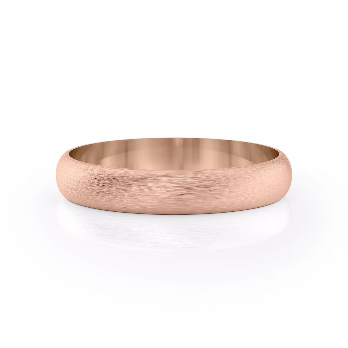 The James. A Rose Gold Classic Wedding Band Set With Lab Grown Diamonds. White Background.