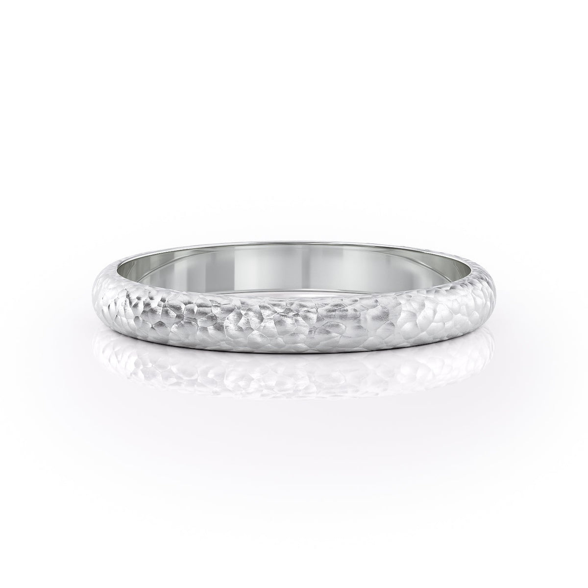 The James. A White Gold Classic Wedding Band Set With Lab Grown Diamonds. White Background.