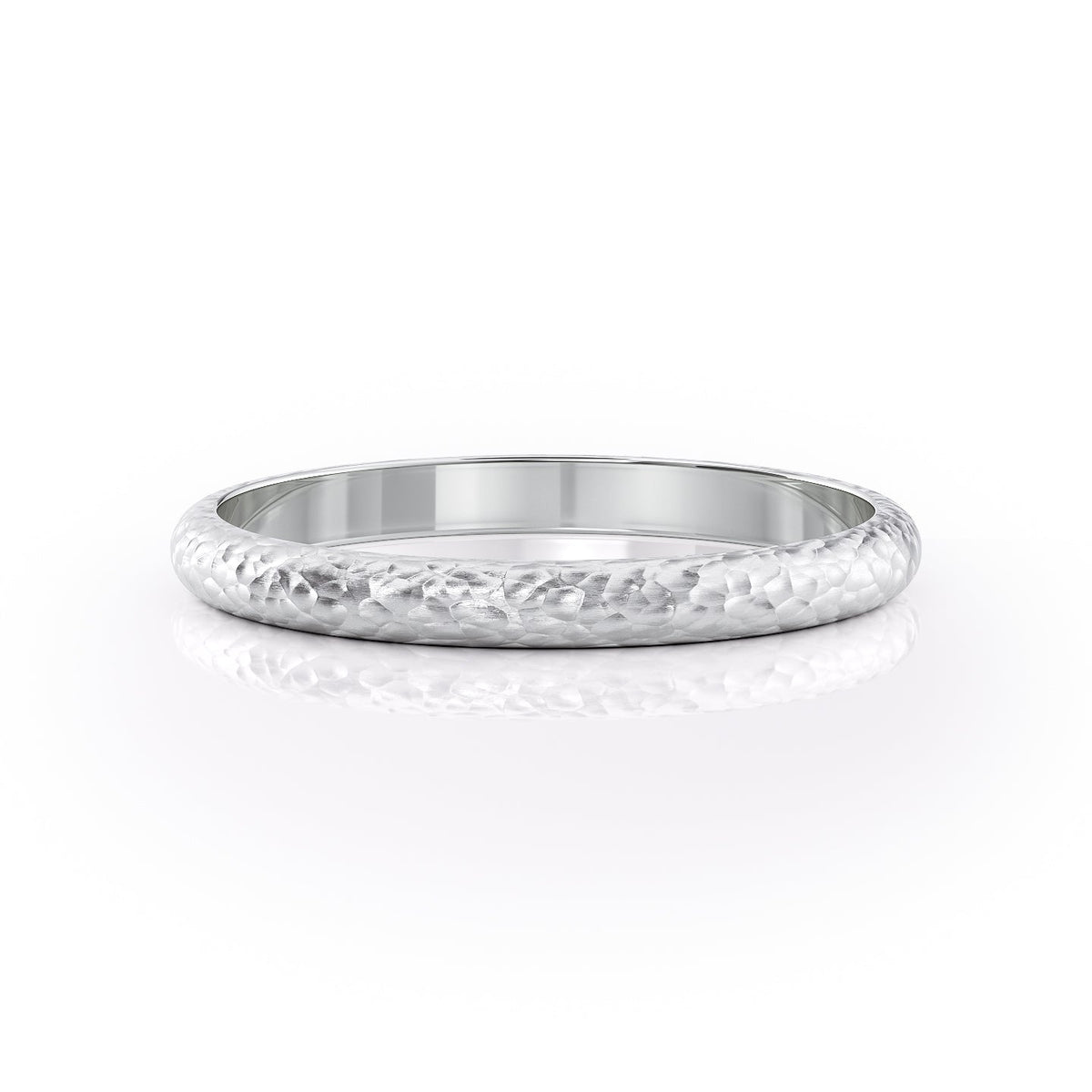 The James. A White Gold Classic Wedding Band Set With Lab Grown Diamonds. White Background.