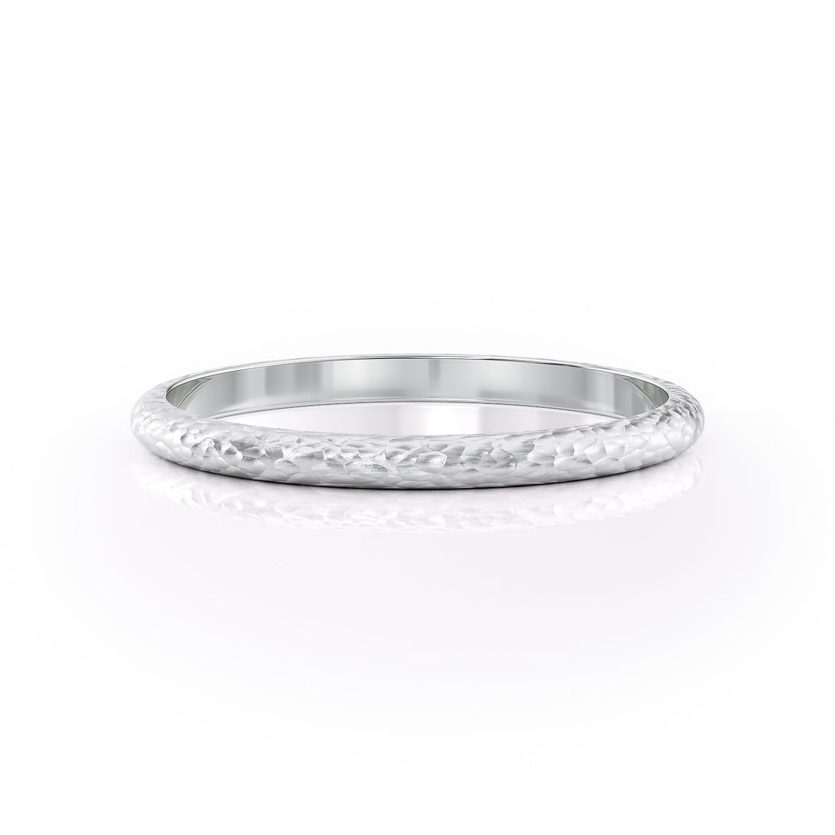 The James. A White Gold Classic Wedding Band Set With Lab Grown Diamonds. White Background.