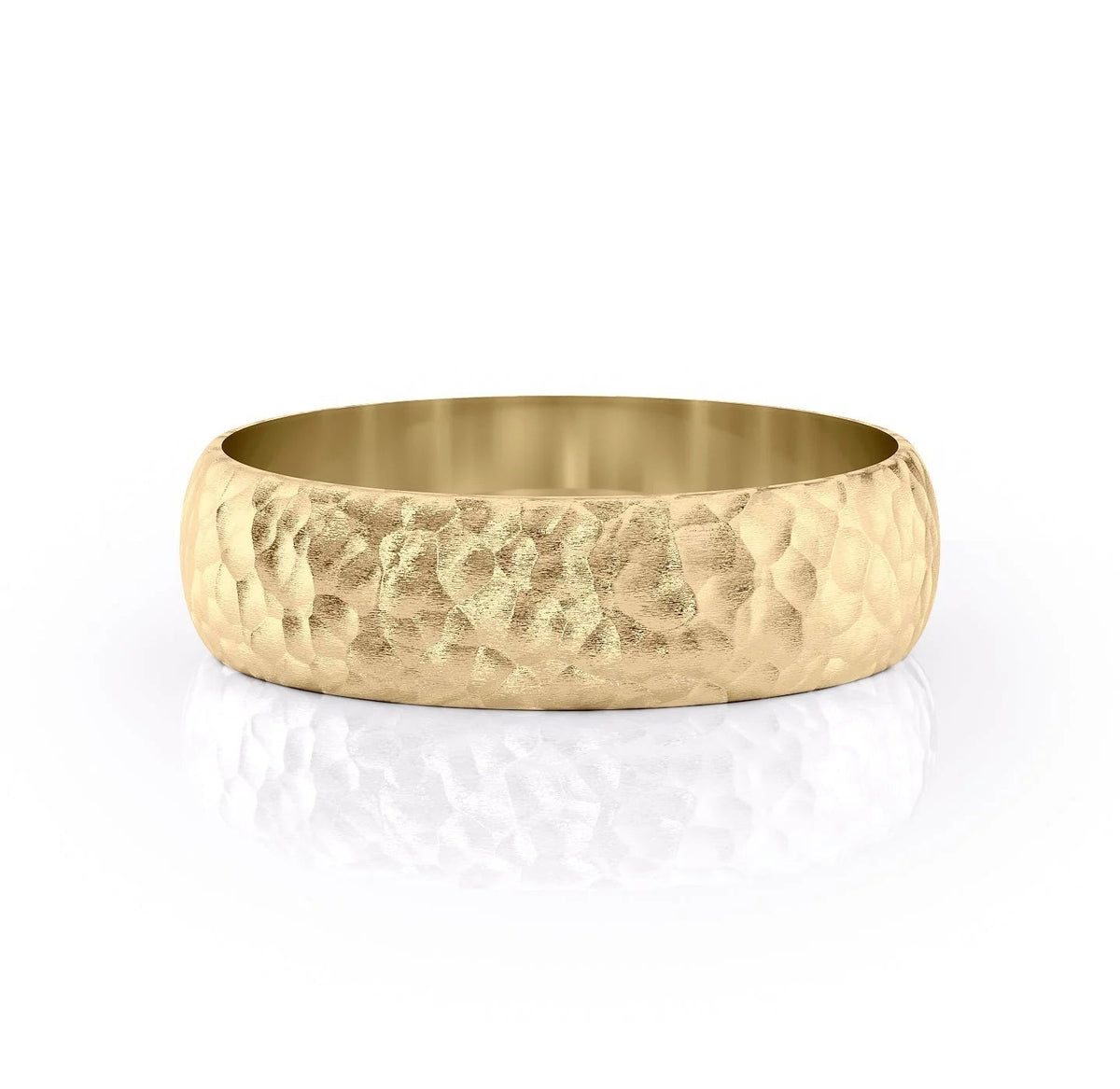 The James. A Yellow Gold Classic Wedding Band Set With Lab Grown Diamonds. White Background.