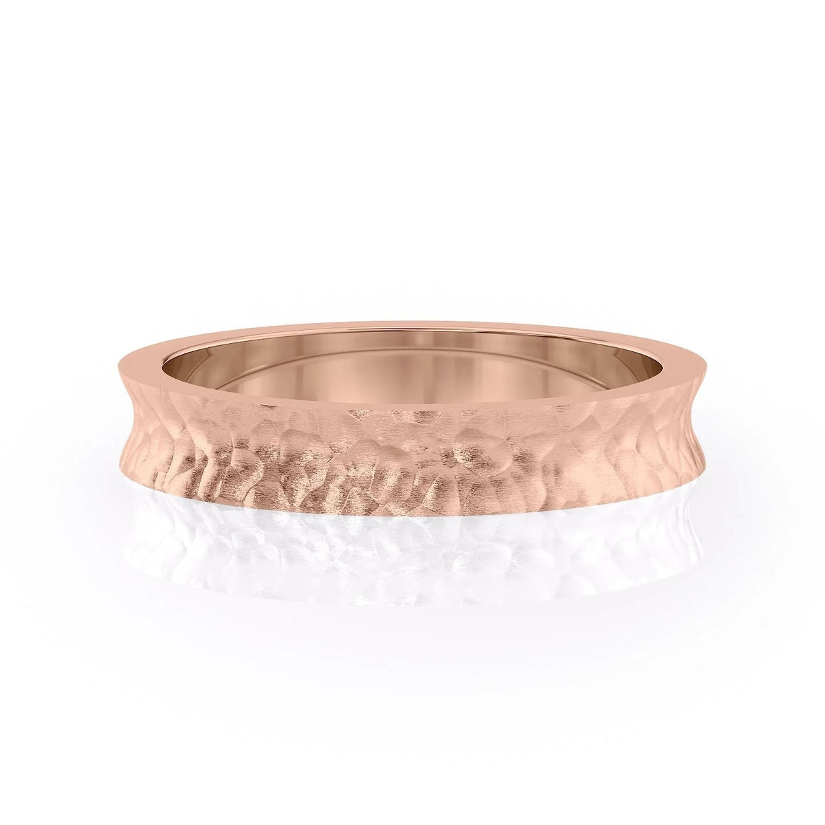 The Jayson. A Rose Gold Classic Wedding Band Set With Lab Grown Diamonds. White Background.