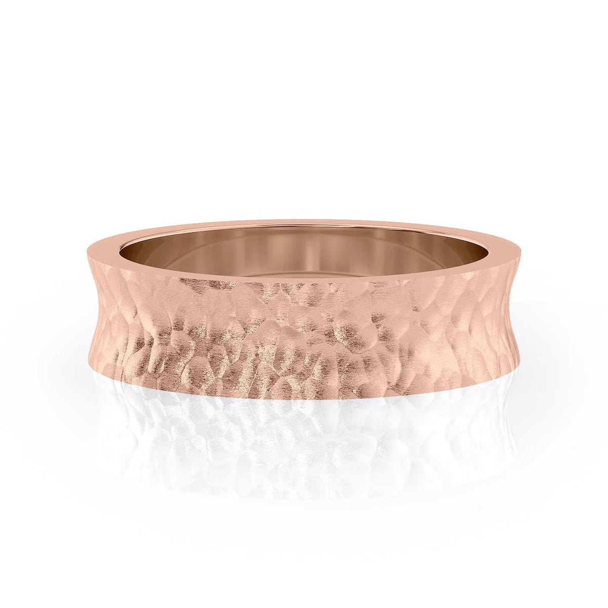 The Jayson. A Rose Gold Classic Wedding Band Set With Lab Grown Diamonds. White Background.