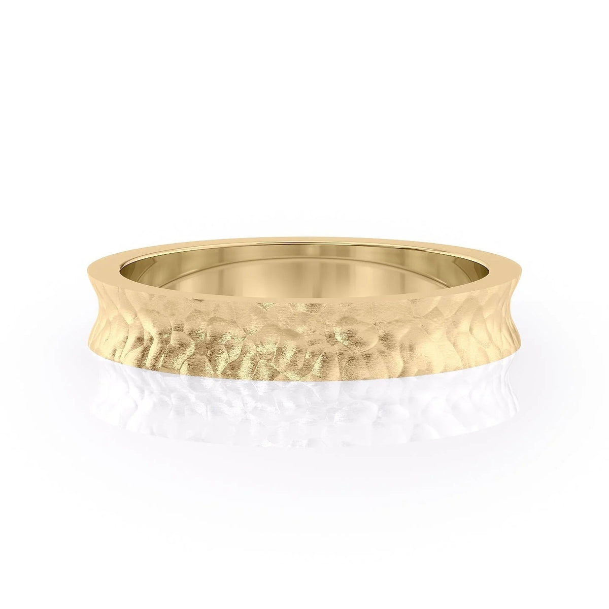 The Jayson. A Yellow Gold Classic Wedding Band Set With Lab Grown Diamonds. White Background.