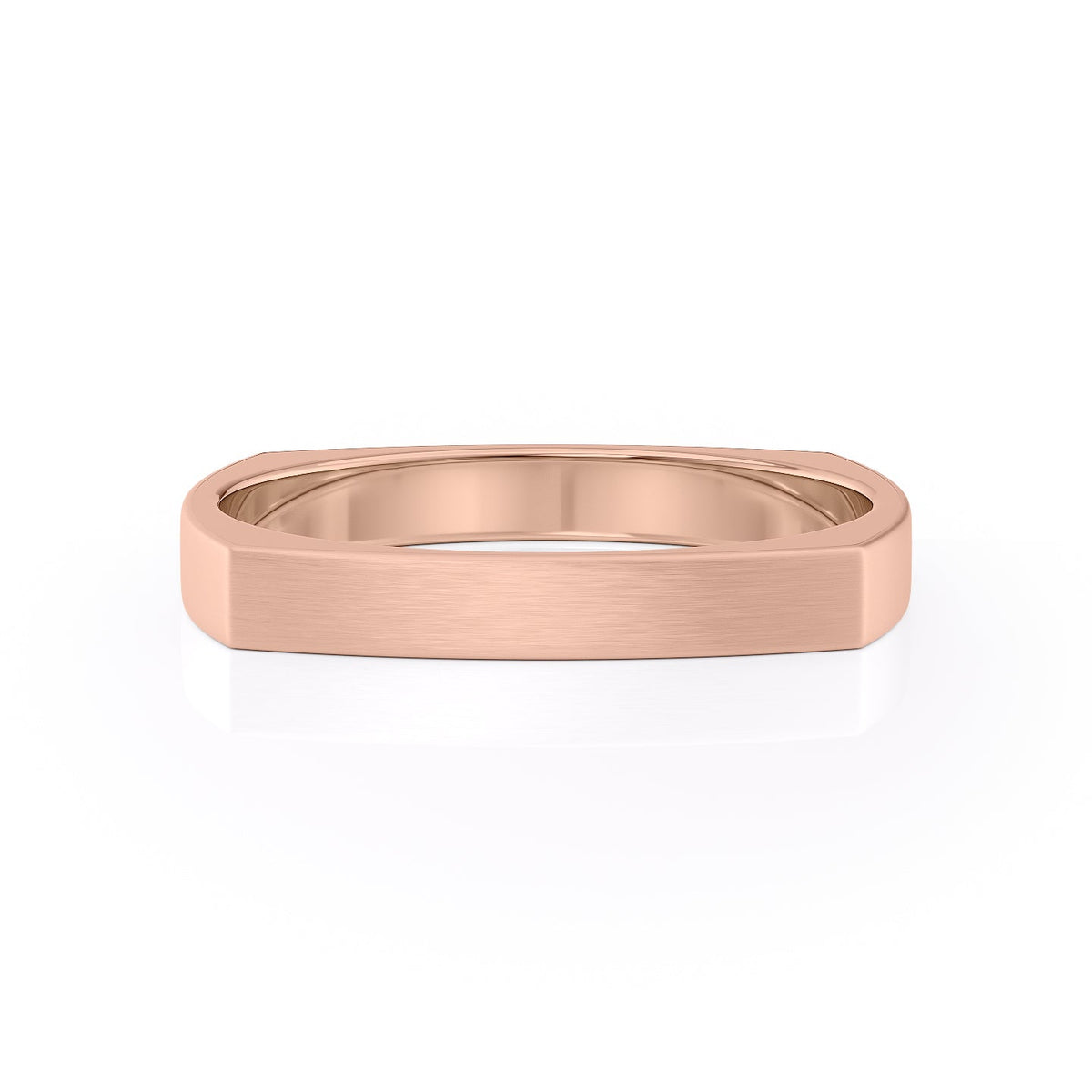 The Lucas. A Rose Gold Designer Wedding Band Set With Lab Grown Diamonds. White Background.