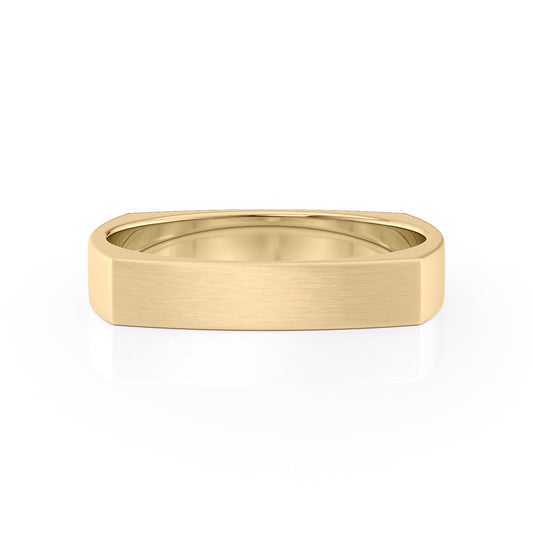 The Lucas. A Yellow Gold Designer Wedding Band Set With Lab Grown Diamonds. White Background.