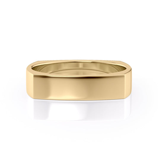 The Lucas. A Yellow Gold Designer Wedding Band Set With Lab Grown Diamonds. White Background.