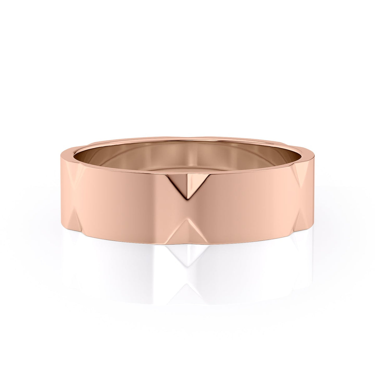 The Nathan. A Rose Gold Designer Wedding Band Set With Lab Grown Diamonds. White Background.