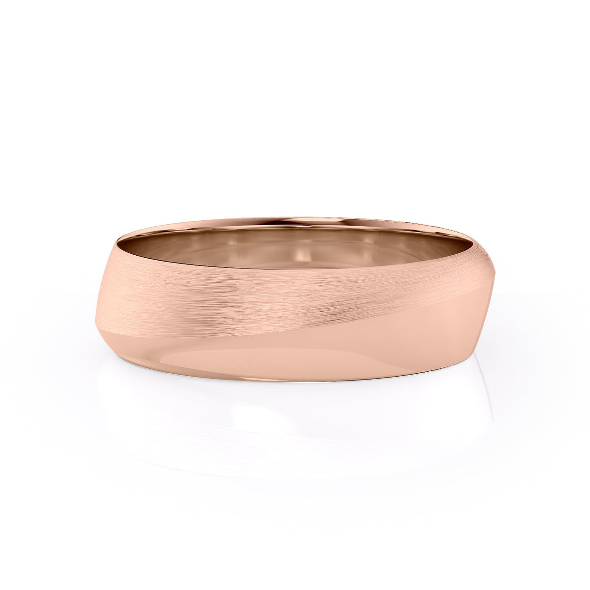 The Oliver. A Rose Gold Designer Wedding Band Set With Lab Grown Diamonds. White Background.
