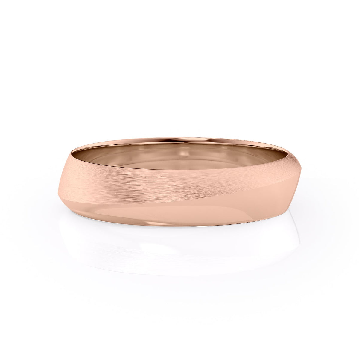 The Oliver. A Rose Gold Designer Wedding Band Set With Lab Grown Diamonds. White Background.