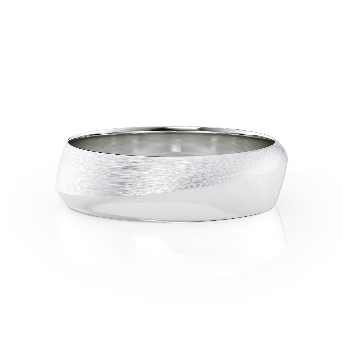 The Oliver. A White Gold Designer Wedding Band Set With Lab Grown Diamonds. White Background.