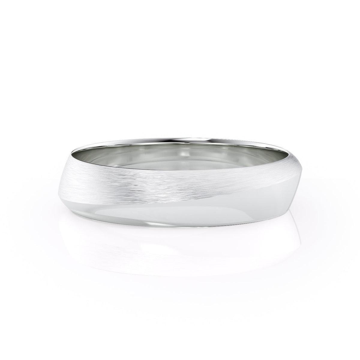 The Oliver. A White Gold Designer Wedding Band Set With Lab Grown Diamonds. White Background.